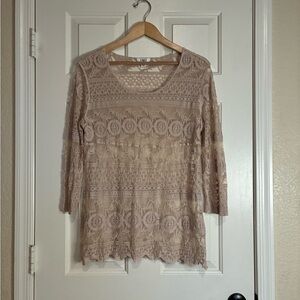 Cato Beige Lace Blouse